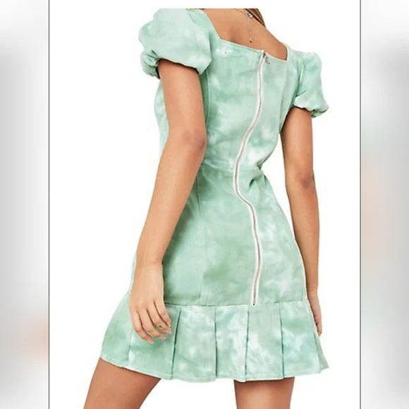 🆕️ Missguided Tie Dyed Denim A-Line Dress Size- 6 - Picture 3 of 4